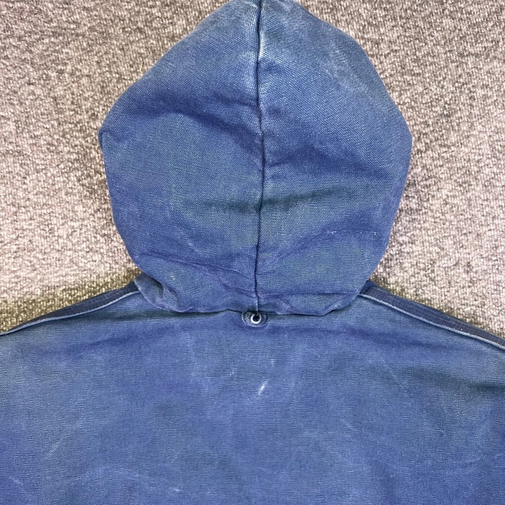 Carhartt J04 NVY Coat Mens L Navy Blue Workwear Vintage Thermal Hooded Canvas - Picture 14 of 16